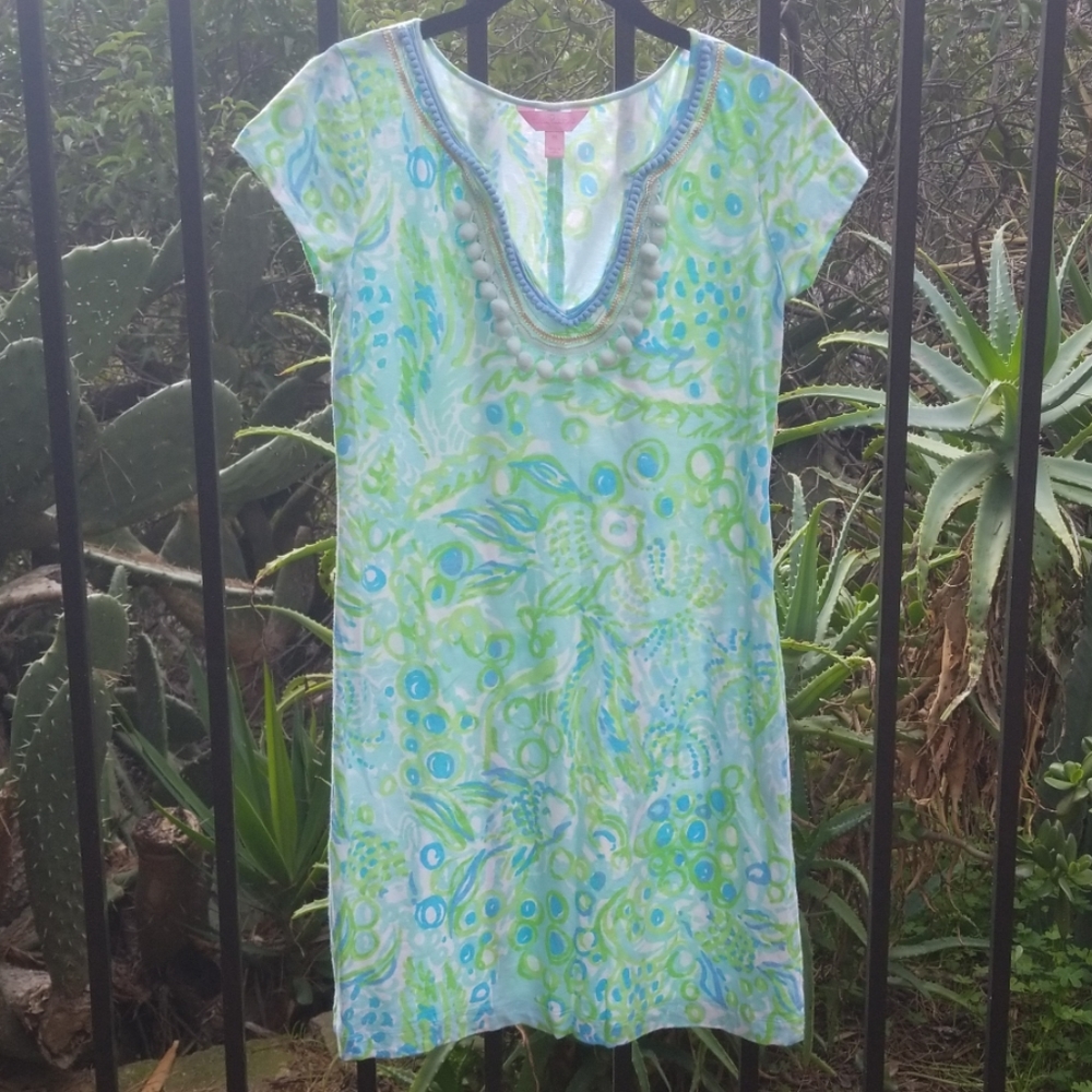 Lilly Pulitzer pom-neckline dress